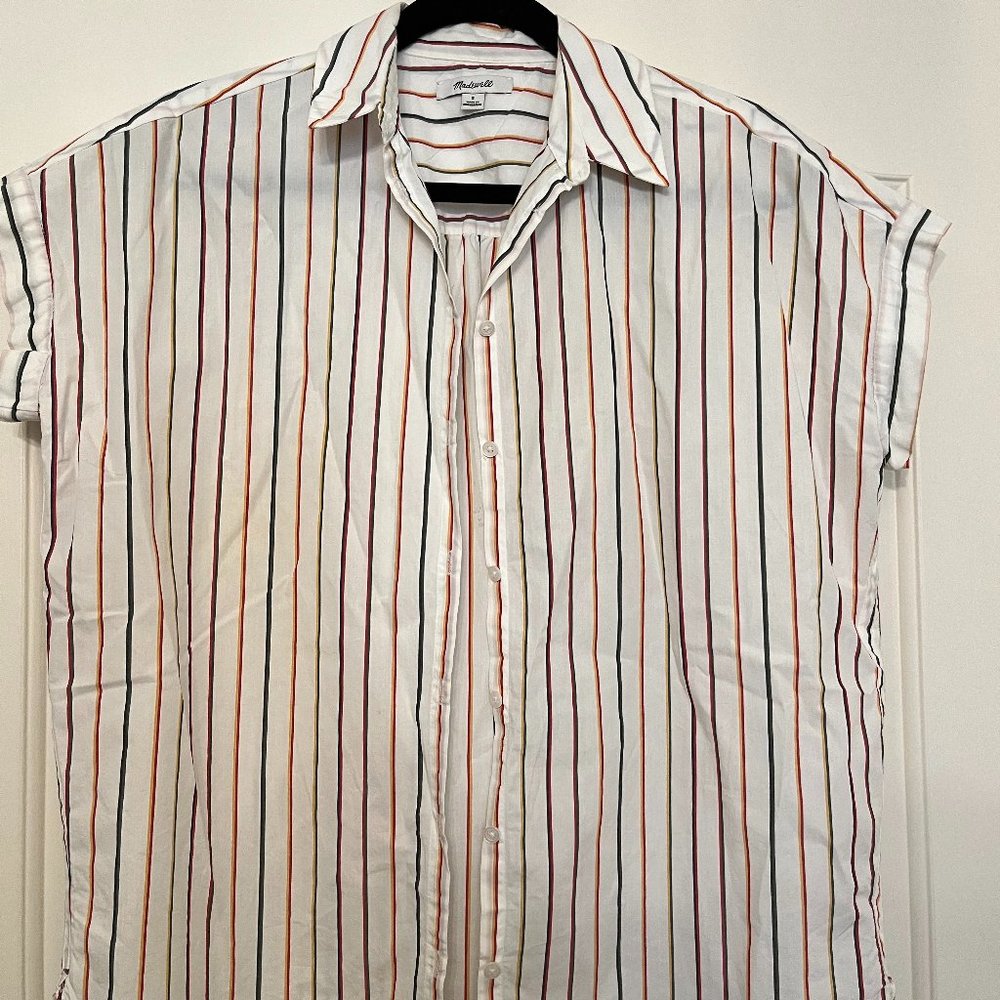 Madewell Multicolor Striped Courier Shirt Size Small